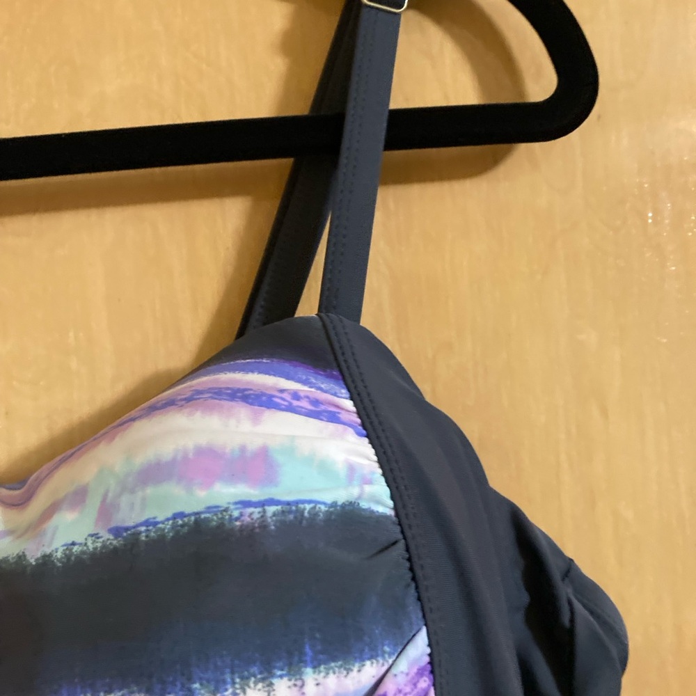 Free Country Blue Tankini 2X colorful with gray 20w/22w , never worn - Picture 4 of 10
